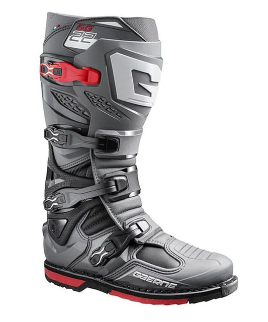 Gaerne SG 22 Anthracite/Black/Red Motocross Boots - Gaerne