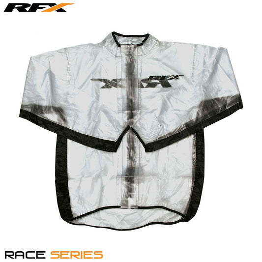 RFX Sport Wet Jacket (Clear/Black) Size Adult Large - Black - RFX